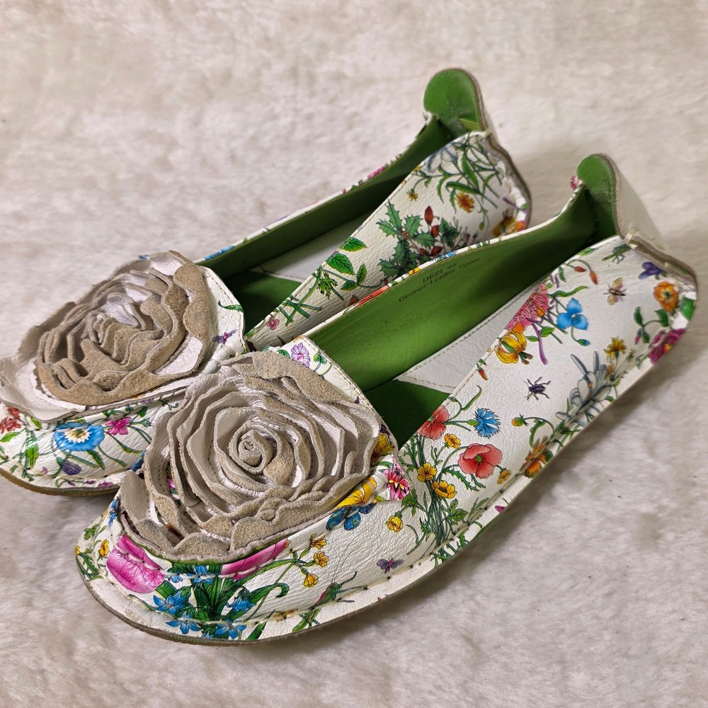 Spring Step L'Artiste Dezi Floral Leather Rose Loafers Women 40 9 Excellent